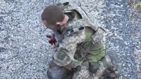 Ukrainian soldiers with blast injuries