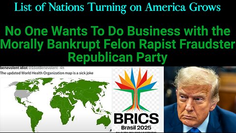 World Turns on Defiled America as Fraudster Felon Rapist Donald Trumps Gets His Peter