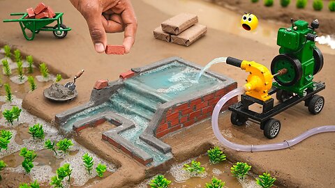 diy mini truck making bricks and home pipe bridge construction