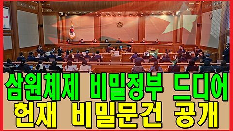 삼원체제 비밀정부 드디어 헌재 비밀문건 공개