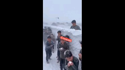 This AI-generated video - allegedly showing freezing, impoverished children in Gaza