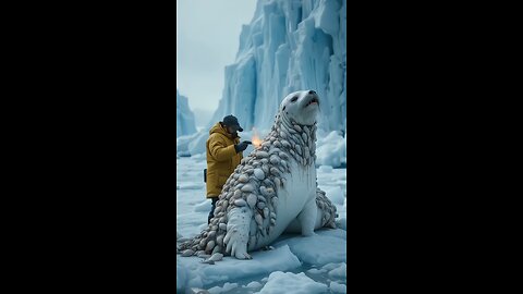 A volunteer saved a nerpa seal by igniting the barnacles on its back #seal #sealife