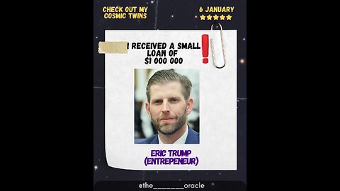 January 6 Babies Share BUSINESS DNA with Eric Trump... (The Success Code! 💼)