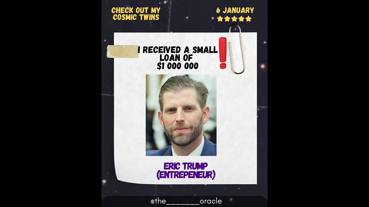 January 6 Babies Share BUSINESS DNA with Eric Trump... (The Success Code! 💼)