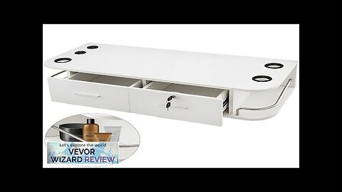 VEVOR White Wall Mount Styling Station Classic Locking 2 Drawers Storage Beauty Review