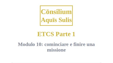 ETCS Part 1 Module 10 (Italiano)