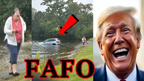 Fat Woman FINDS OUT when her CAR SINKS in lake while YELLING at ICE! FAFO!