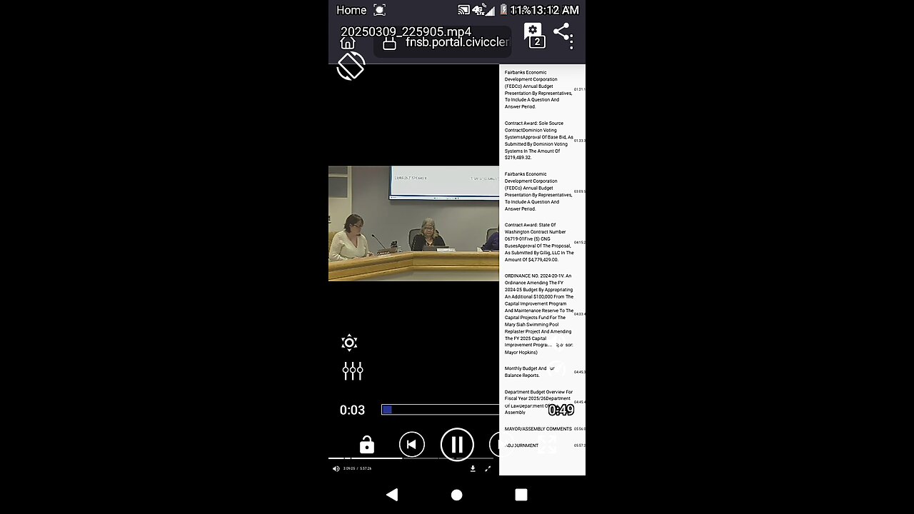 final vote - Dominion contract - finance committee -Fairbanks! What's going on? - :30 second video