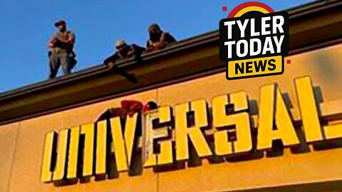 Illegal immigrant running from ICE gets stuck on a business sign