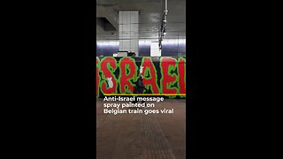 Train in Belgium spray painted = "Terrorist State"