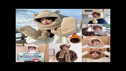 1Pc Cute Bear Ear Hat Scarf Gloves 3-in-1 Winter Warm Hedging Cap Review