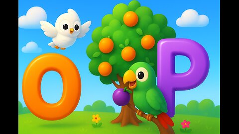 Alphabet O & P Learning Video | Orange, Ostrich, Owl & Parrot, Plum Fun for Kids