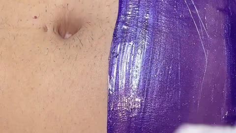 @waxingqueenadventures Stomach Waxing with Sexy Smooth Purple Seduction Hard Wax Tutorial