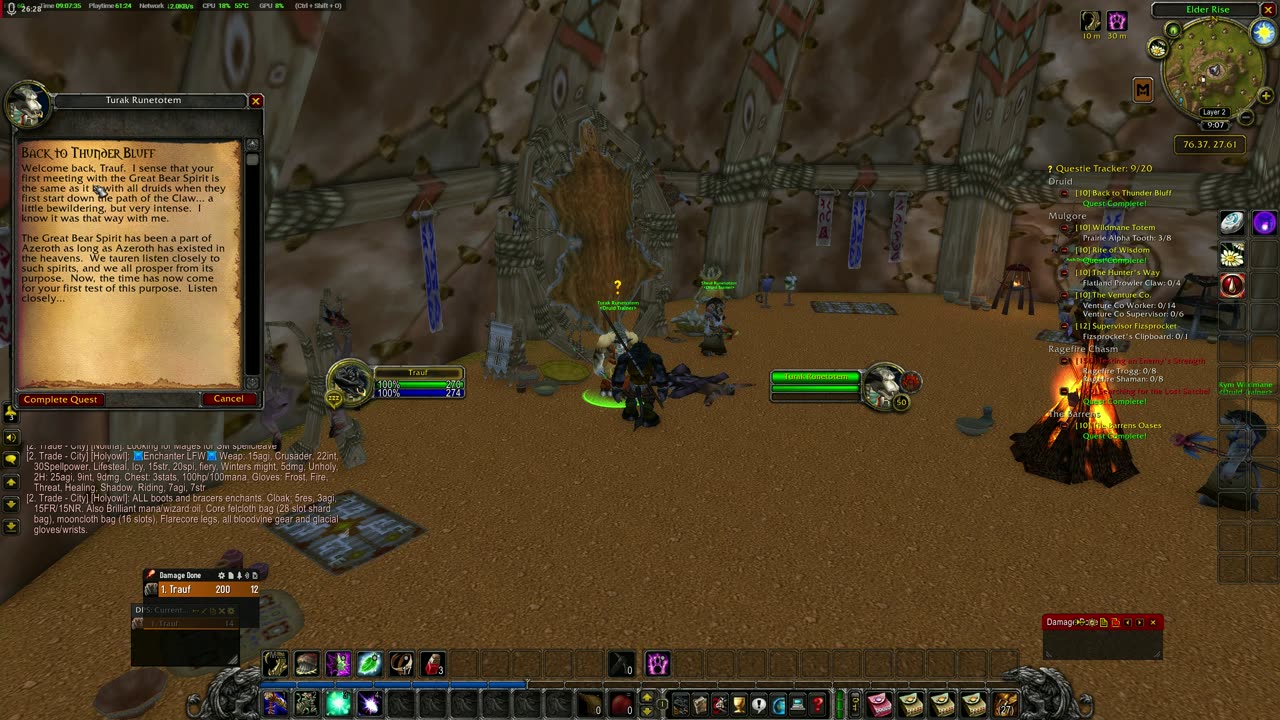WoW Classic Druid Part 4: Getting Bear form and completing some quests.