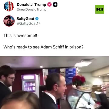 Trump posts senator being told 'you have right to remain silent...' Schiff's face drops