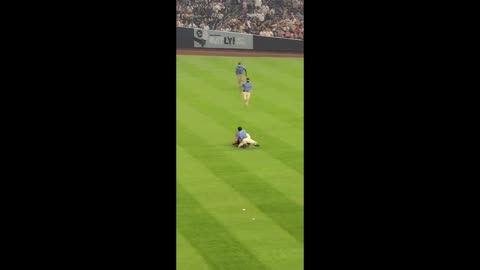 Get Off My Lawn Goes Next Level As Yankee's Fan Get's Tackled By Security Guards