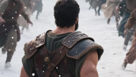 Benaiah and the Lion in the Snow.