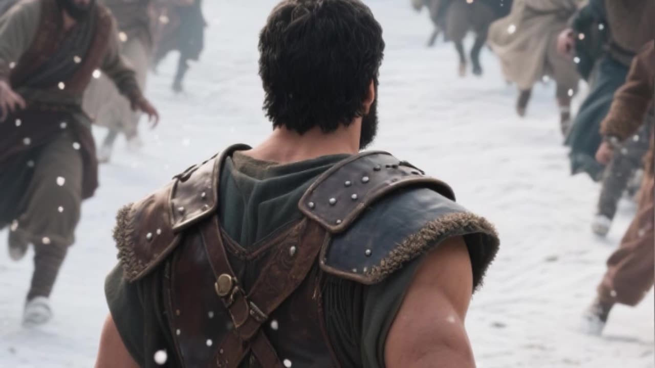 Benaiah and the Lion in the Snow.