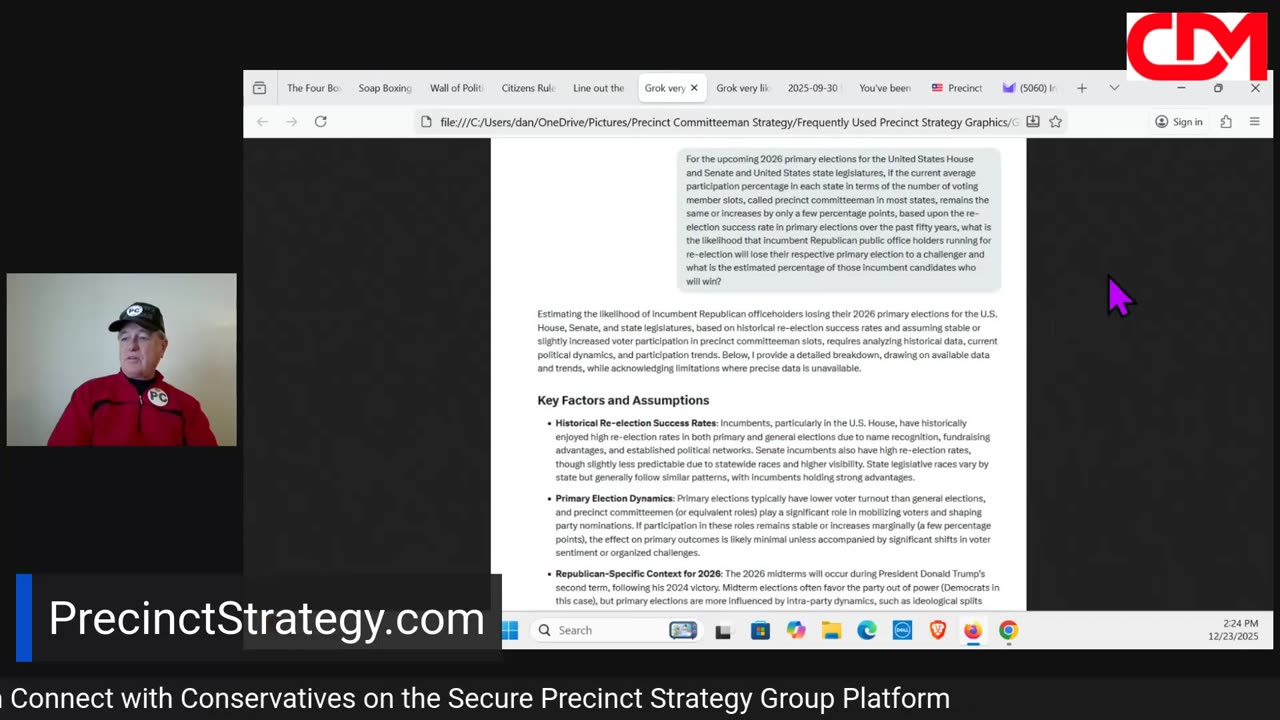 Precinct Strategy Learn to Use our Four Boxes. Dan Schultz December 23 2025