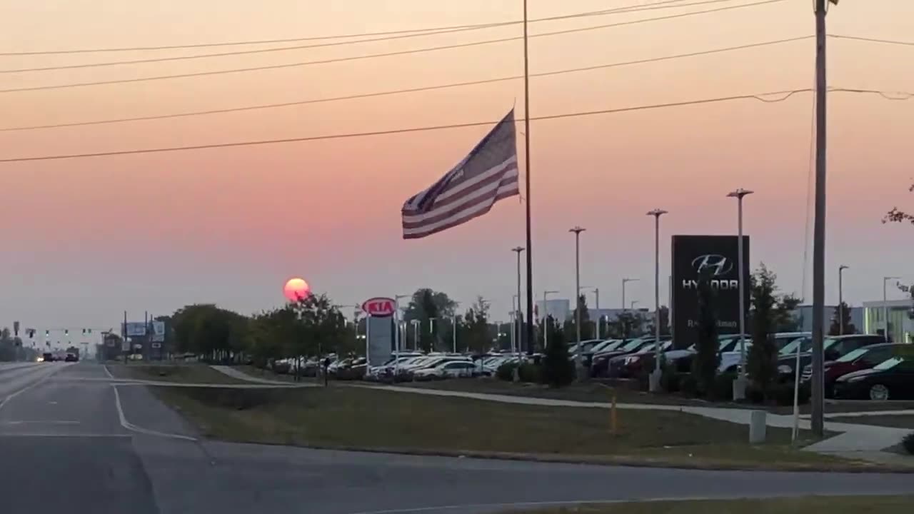 September 27, 2020 - A Red-Orange Sunrise in Avon, Indiana