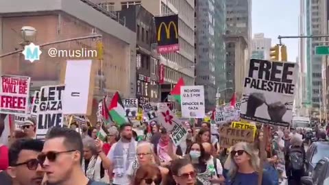 Massive Protests in New York City Against Netanyah 