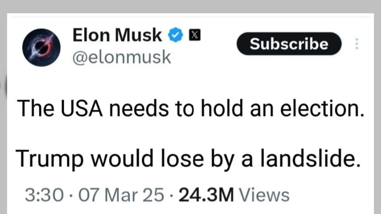 Fact Check: Musk Did NOT Tweet 'The USA Needs To Hold An Election. Trump Would Lose By A Landslide'