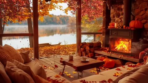 Cozy Cabin in the Autumn Forest - Soft Piano Melodies for Relaxation and Deep Sleep