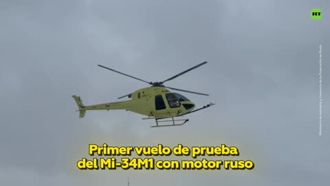Imágenes del primer vuelo de prueba del helicóptero ruso Mi-34M1 con motor de fabricación nacional