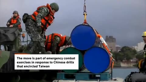 Taiwan’s military has deployed explosive barrels in the waters at the mouth of a strategic river
