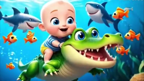 Funny Animal Cartoon Video | Kids with Crocodile Cartoon Video | Kids Video