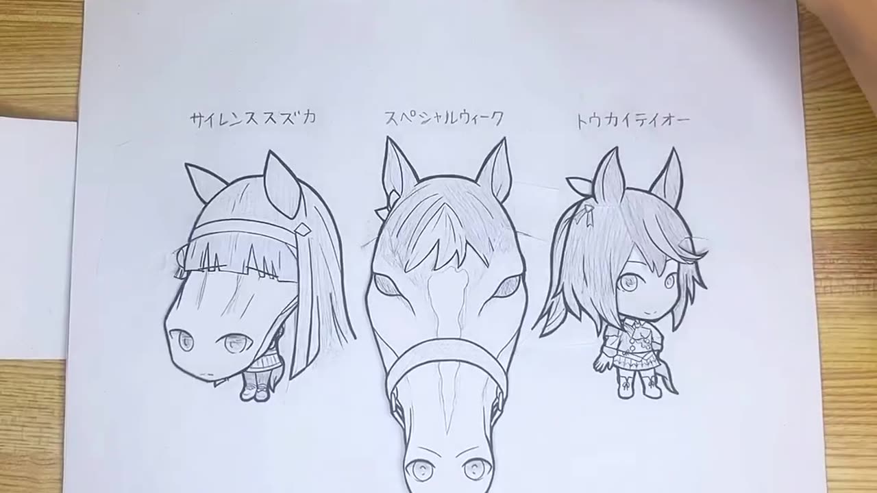 Uma Musume Pretty Derby - papercraft horse girl transformation, creepy skinwalker Paranormal