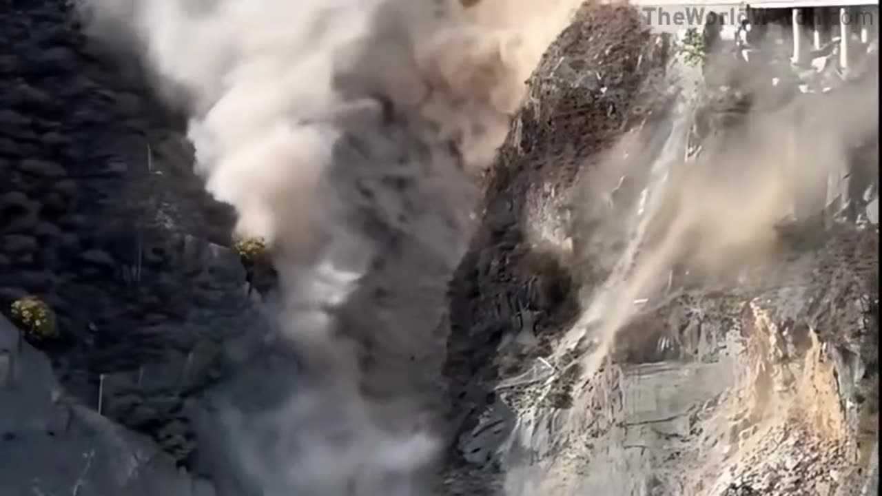 China, today. 758-metre-long bridge collapses months after reopening