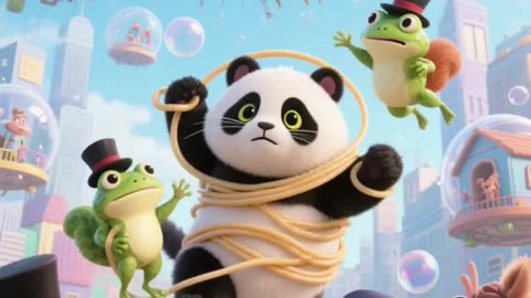 AI Video: Cute Pandas And Cats Having Fun