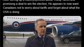 Mark Carney speaks with reporters about Trumps announcement last night.