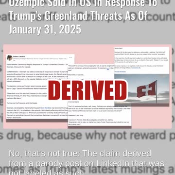 Fact Check: Denmark Did NOT Announce 500% Export Tariff On Ozempic Sold In US Because of Greenland