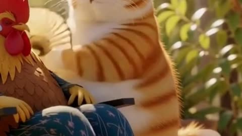 Lazy Rooster’s Spa Day | Cat Butler in Action 🐔🐱