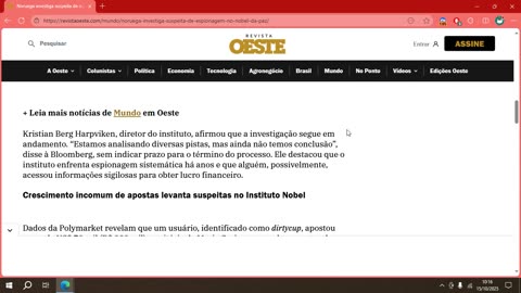 Noruega investiga suspeita de espionagem no Nobel da Paz.mp4