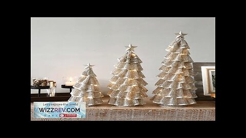 Christmas creative European style wrought iron flashing lights Christmas tree desktop Review