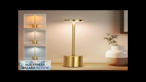 Simple LED Rechargeable Touch Metal Table Lamp Three Colors Bedside Creative Ambient Review