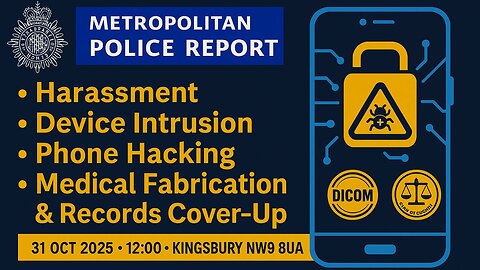 Metropolitan Police Report | Harassment, Devices Intrusion, Medical Fabrication & Records Cover-Up