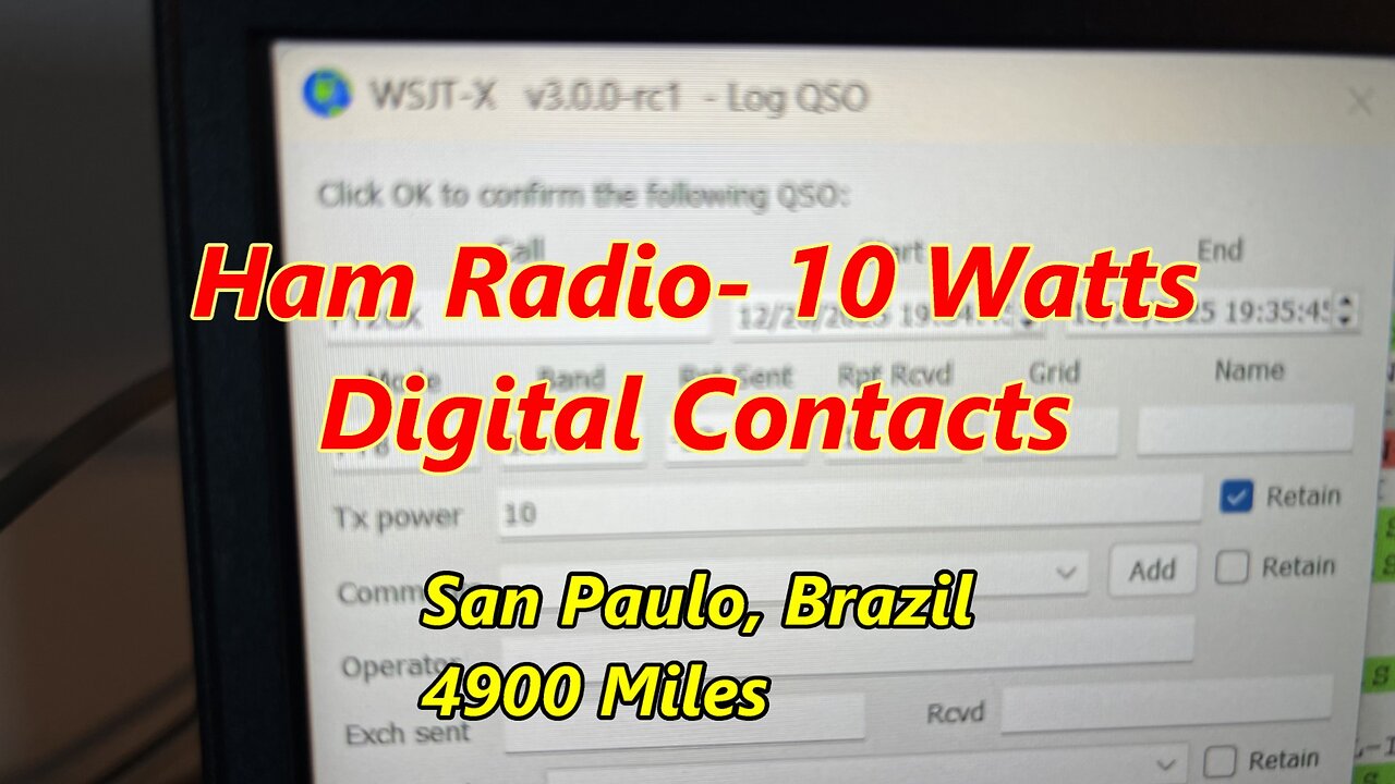 FT8 Ham Radio Contacts With 10 Watts