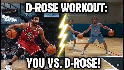 DERRRICK ROSE ACROBATIC FINISHES AND BALL HANDLING LAYUP