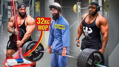 ELITE Powerlifter ANATOLY Use 32kg Mop ｜ Pretended to be a CLEANER in a GYM #37