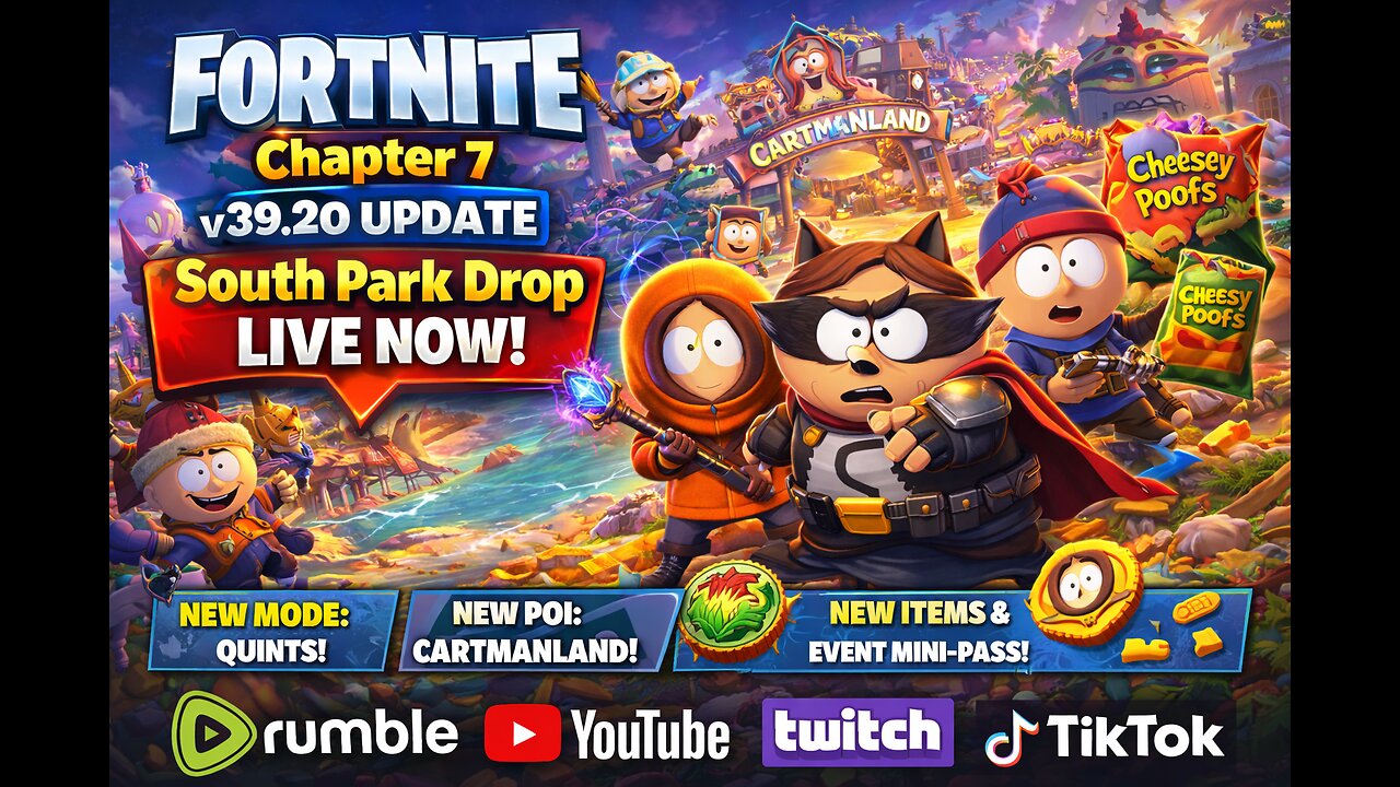 Fortnite Update. 39.20 Southpark Drop Live Now