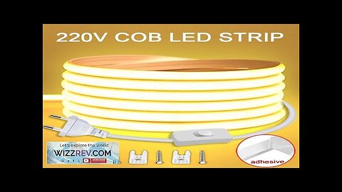 220V Led Strip with ON/OFF Switch Waterproof COB LED Strip 220V Flexible Review