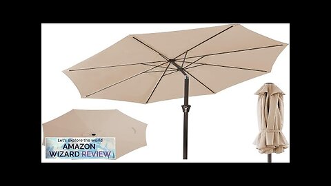 JEAREY 9FT Patio Umbrella for Outdoor with Push Button Tilt and Crank Review