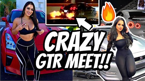 INSANE GTR MEET IN VEGAS - Spitting FLAMES & Revs! *20+ GTR'S*
