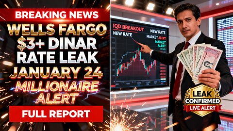 BREAKING 💥 Wells Fargo $3+ Dinar Rate LEAK — January 24 Millionaire Alert 💥 Iraqi Dinar News 2026