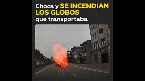 Motociclista sufre accidente y provoca incendio de globos en Vietnam