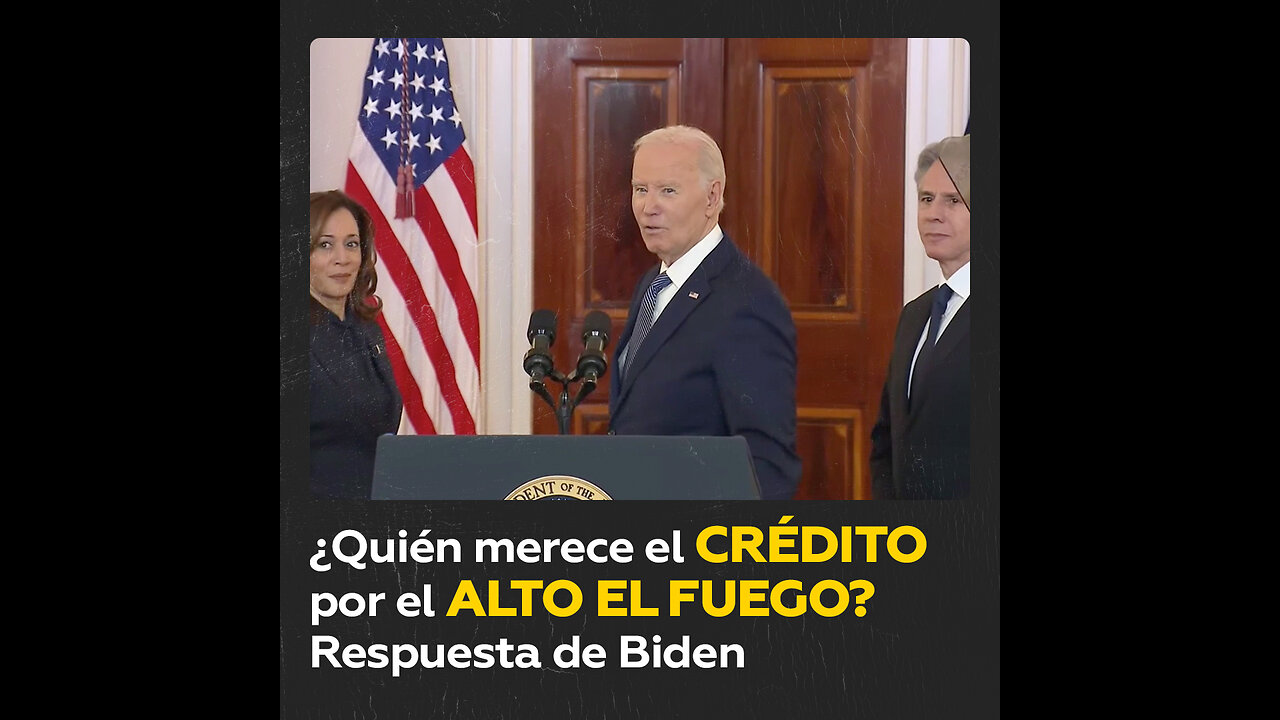 Preguntan a Biden quién merece el crédito por alto el fuego en Gaza